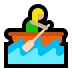 🚣🏼‍♀️ woman rowing boat: medium-light skin tone display on Windows